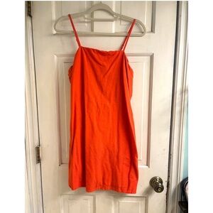 Bright Orange Spaghetti Strap Mini Dress - XL